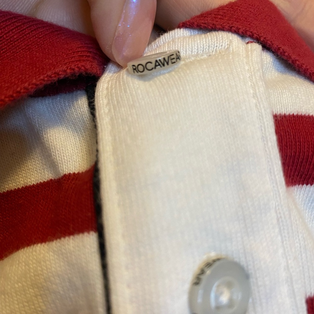 Rocawear Bold Red and White Polo Shirt - Picture 4 of 7